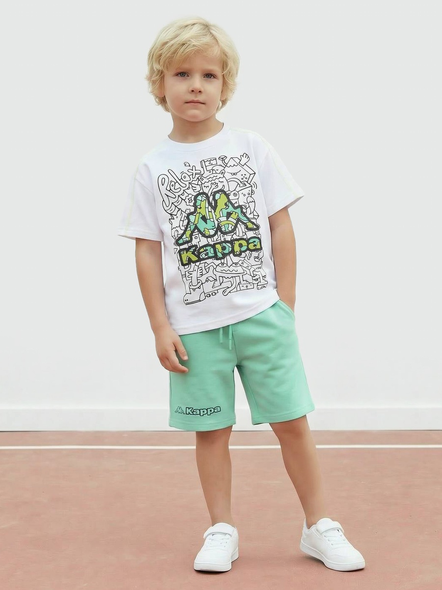 Crew Neck Short Sleeves T-Shirt with Logo Graphic Print