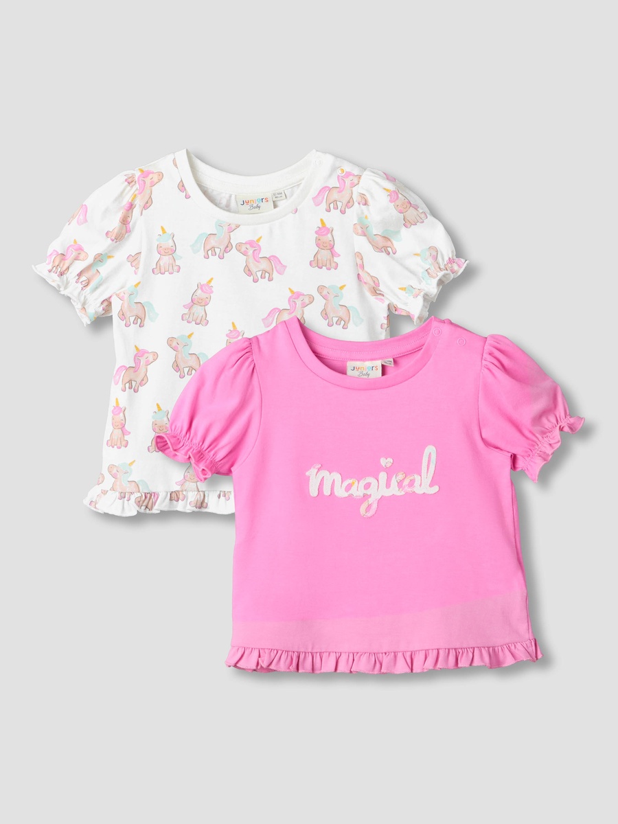 Pack of 2 Short Sleeves T-Shirt with Ruffle Hem