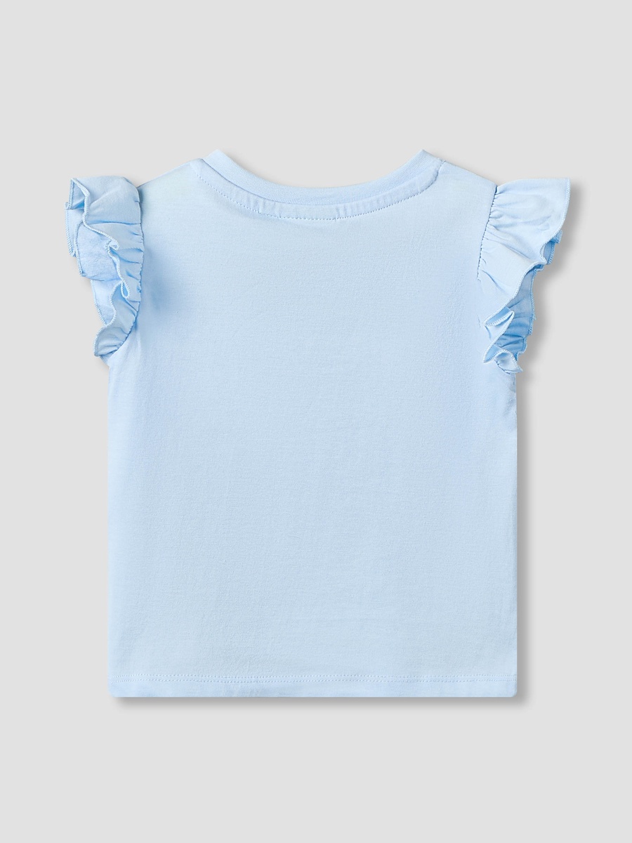 Crew Neck Sleeveless T-Shirt with Bunny Applique