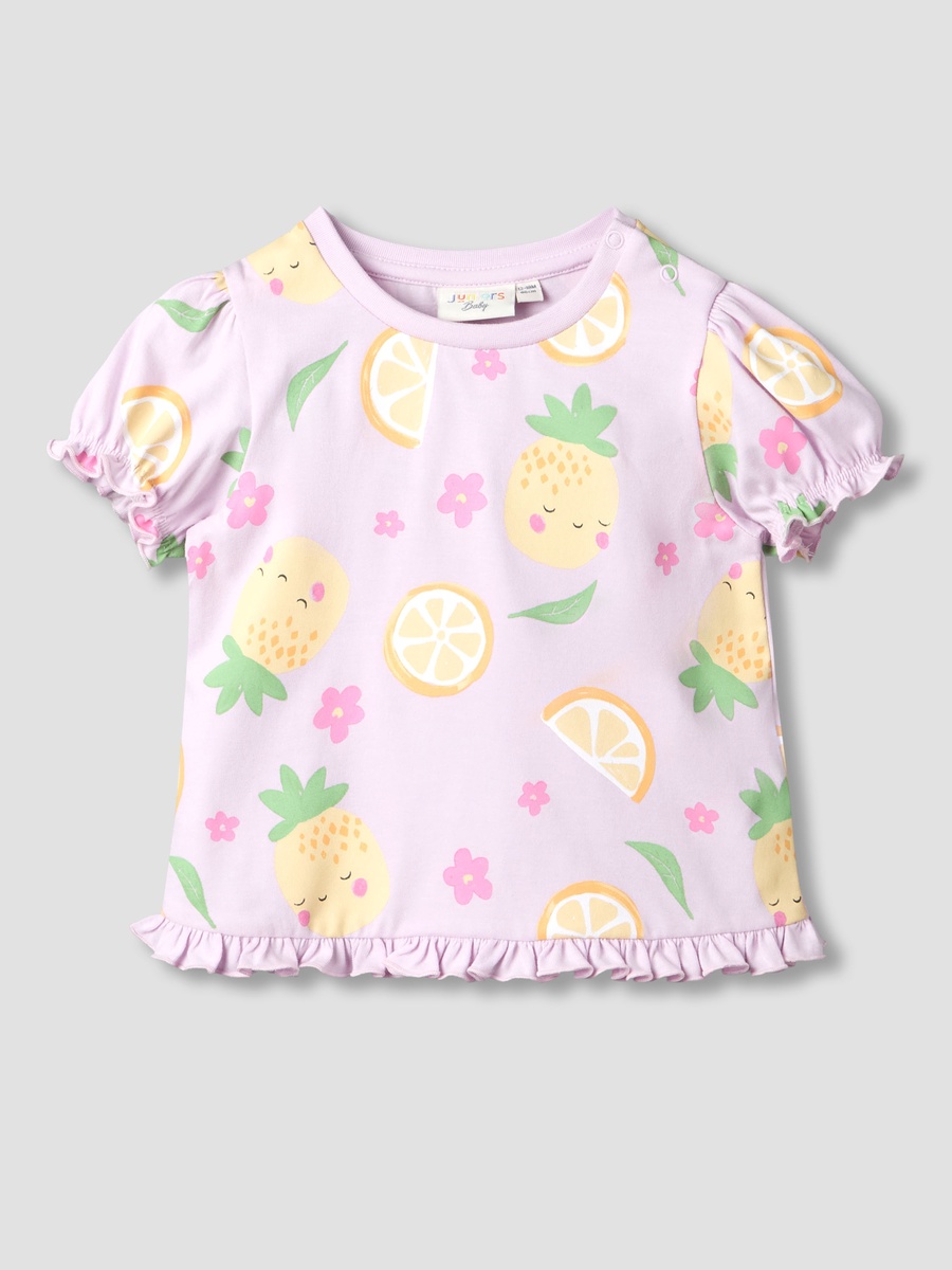 Pack of 2 Crew Neck Short Sleeves T-Shirt with Fruit Print