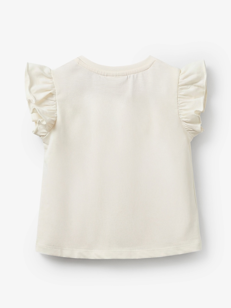 Crew Neck Cap Sleeves T-Shirt with Graphic Print