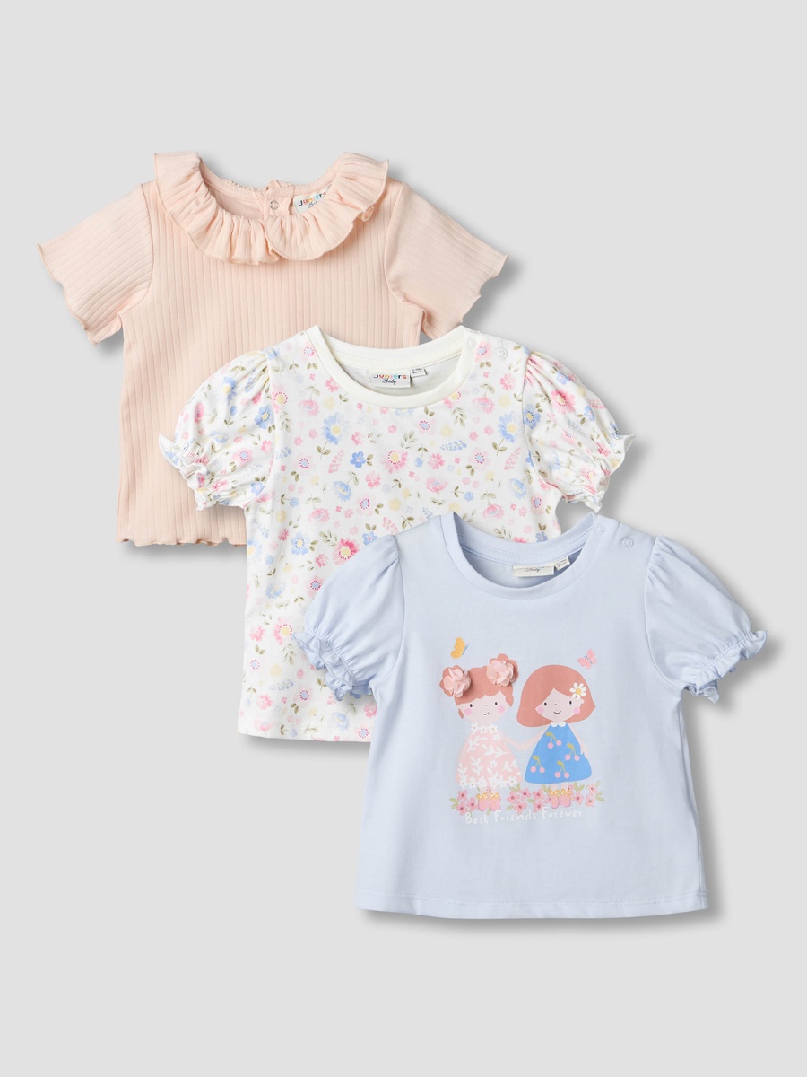 Pack of 3 Crew Neck Short Sleeves T-Shirt with Assorted Design