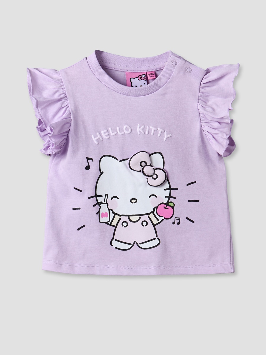 Pack of 2 Round Neck Sleeveless T-Shirt with Hello Kitty Print
