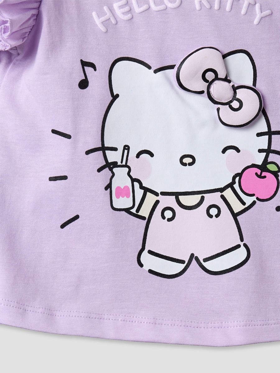 Pack of 2 Round Neck Sleeveless T-Shirt with Hello Kitty Print