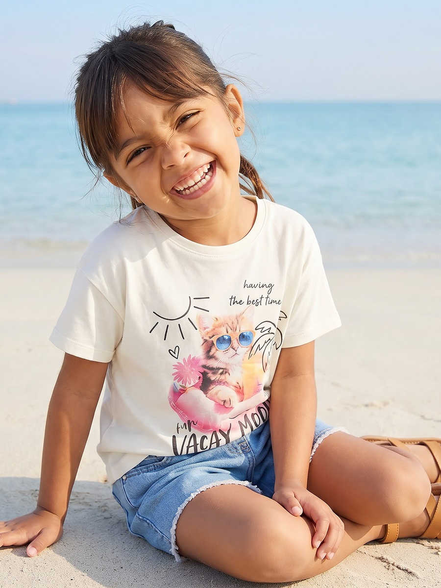 Crew Neck Short Sleeves T-Shirt with Graphic Print