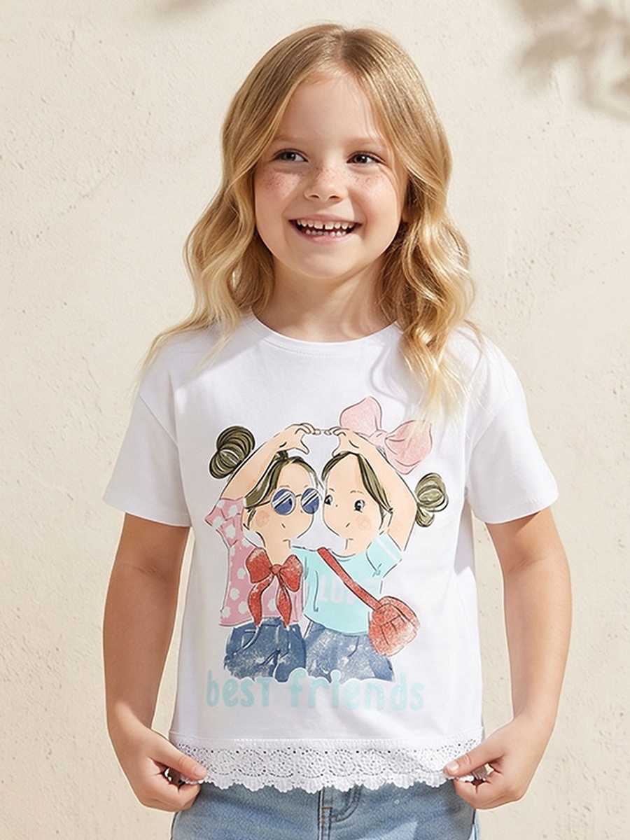 Crew Neck Short Sleeves T-Shirt with Graphic Print