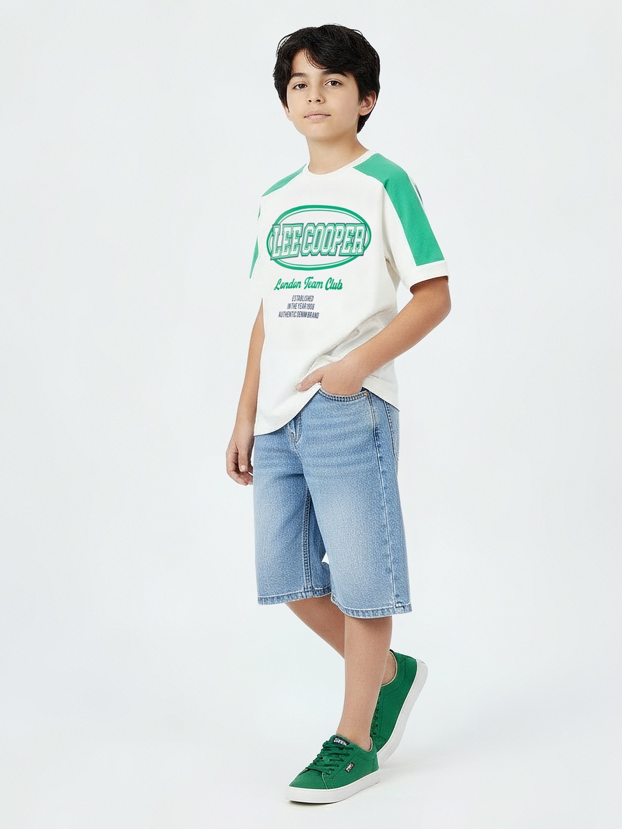 Crew Neck Short Sleeve T-Shirt with Logo Print