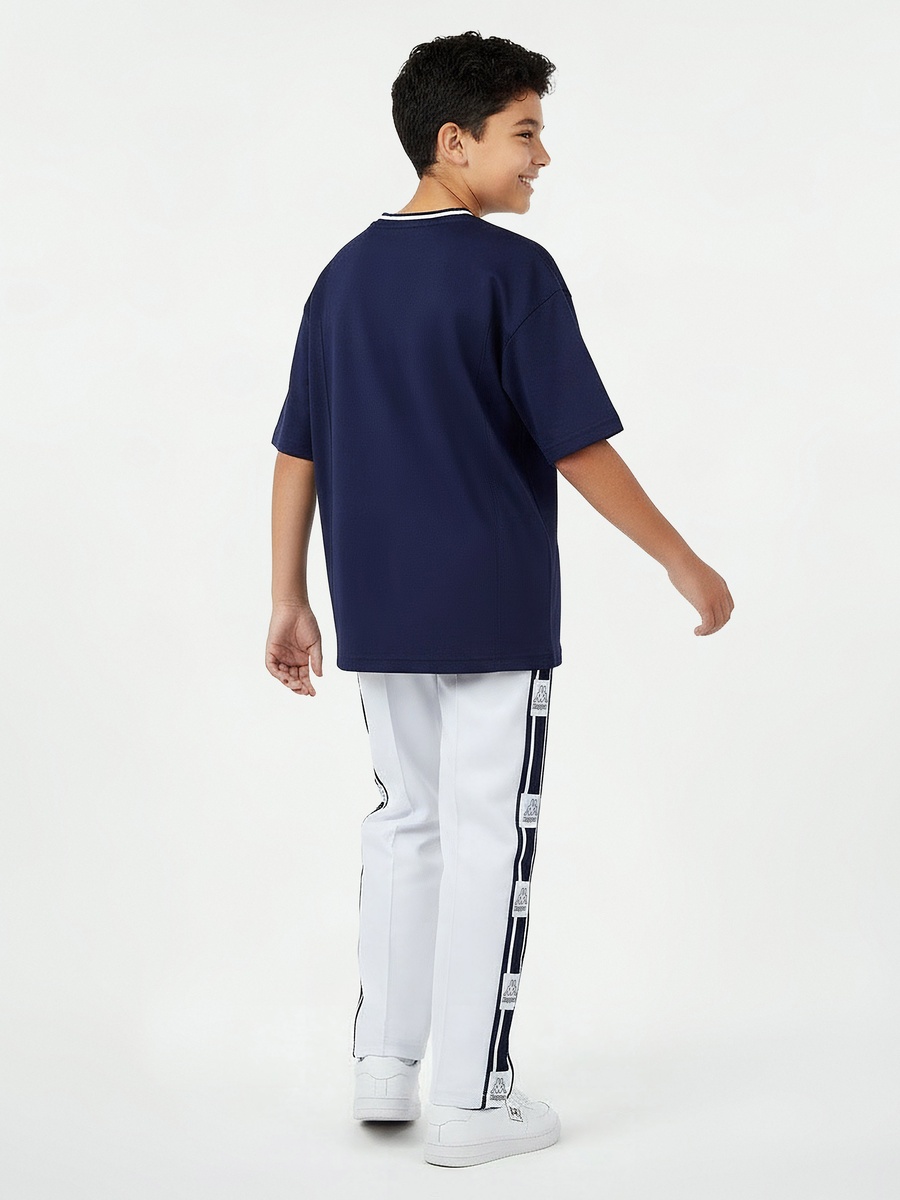 V Neck Short Sleeve T-Shirt with Logo Print