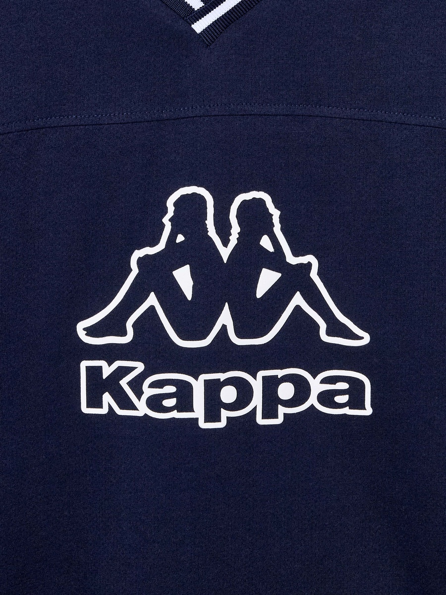 V Neck Short Sleeve T-Shirt with Logo Print