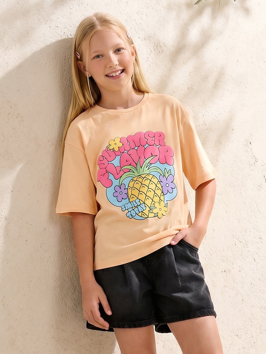 Crew Neck Short Sleeves T-Shirt with Graphic Print