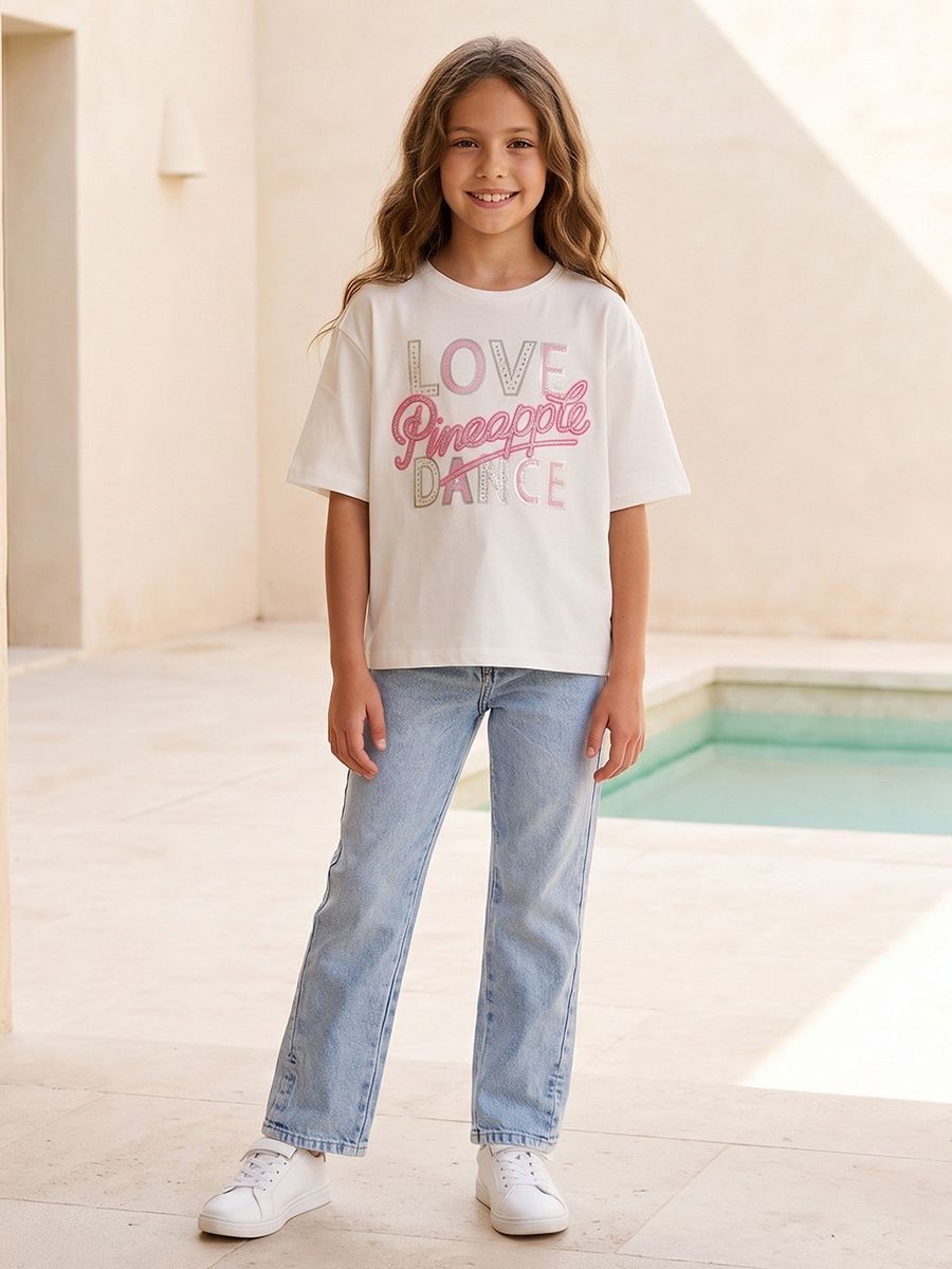 Round Neck Short Sleeves T-Shirt with Typographic Print