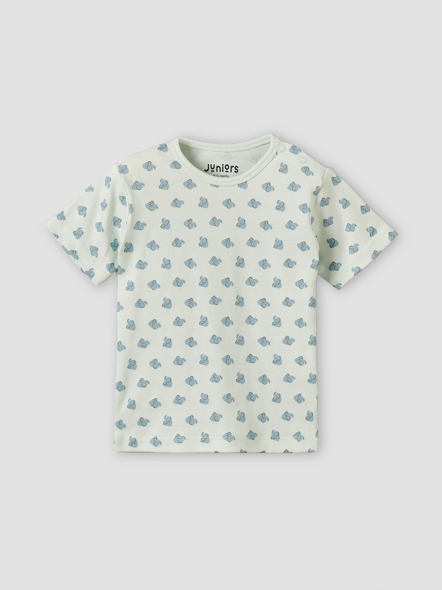 Pack of 5 Crew Neck Short Sleeves T-Shirt with Safari Print