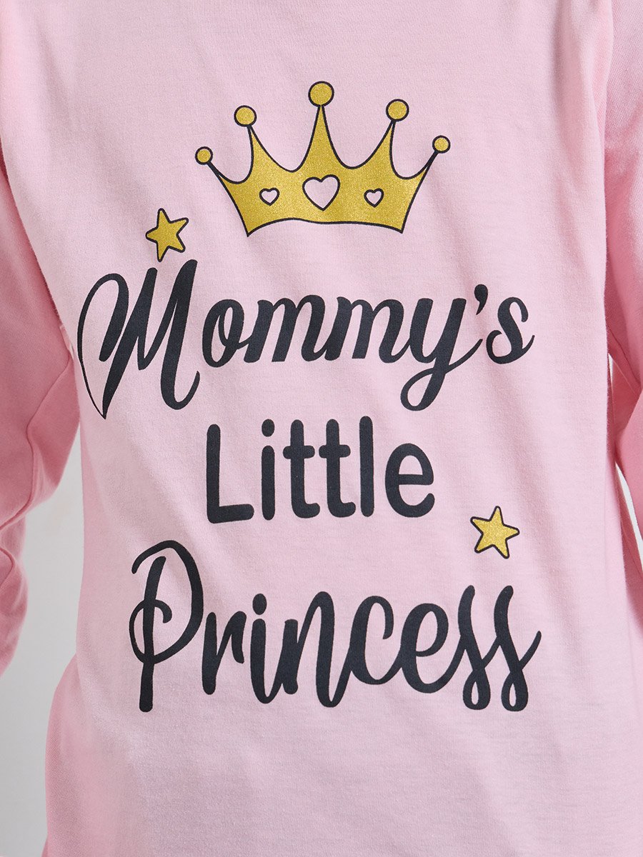 Girls Pink Graphic Print Long Sleeve T-Shirt