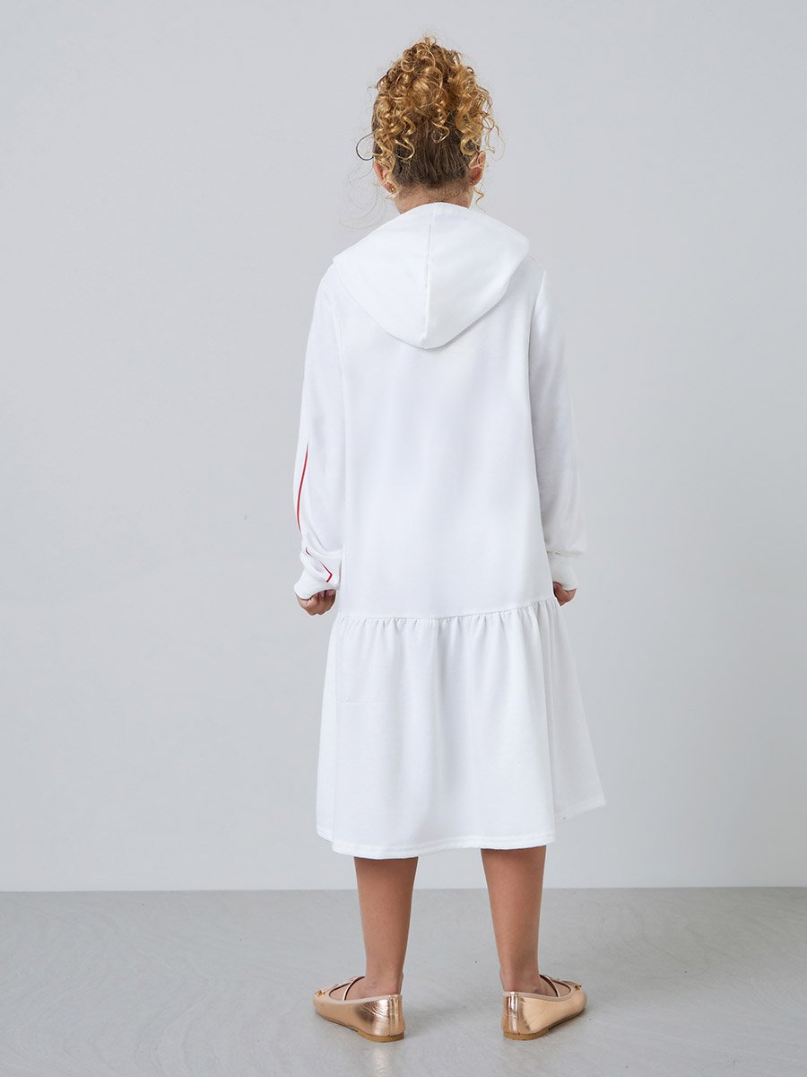 Teen Girls NYC Print Hooded Casual Dress