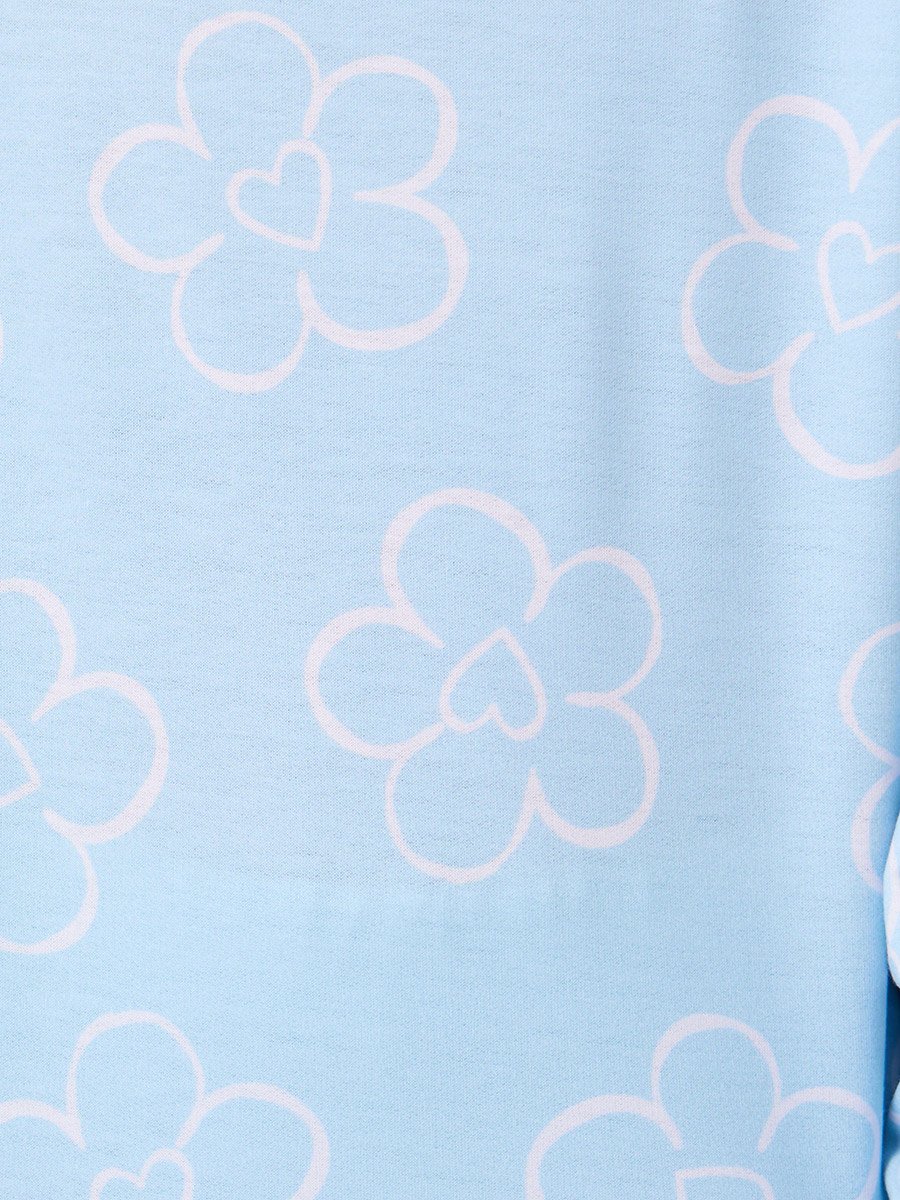 Girls Light Blue Floral Sweatshirt and Joggers Set