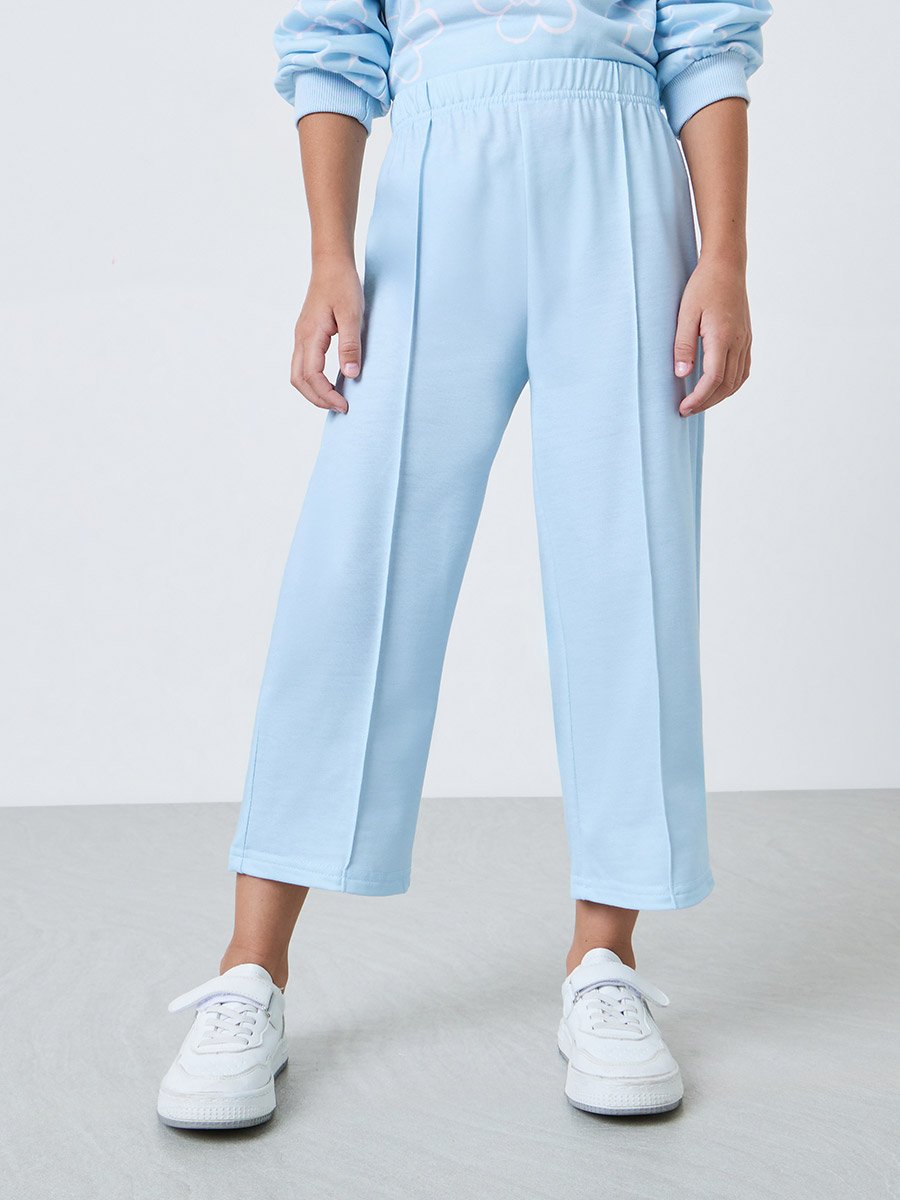 Girls Light Blue Floral Sweatshirt and Joggers Set