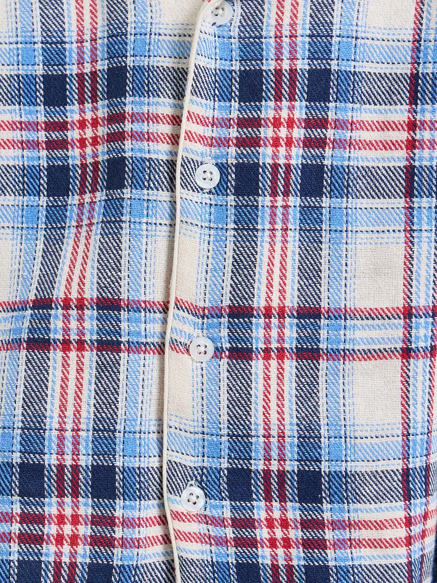 Boys Check Button Front Shirt and Pyjama Set