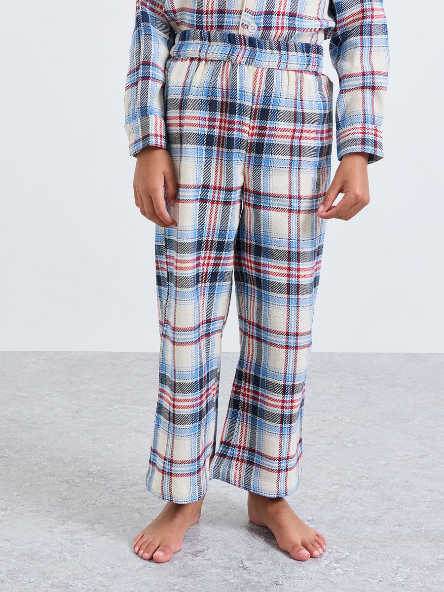 Boys Check Button Front Shirt and Pyjama Set