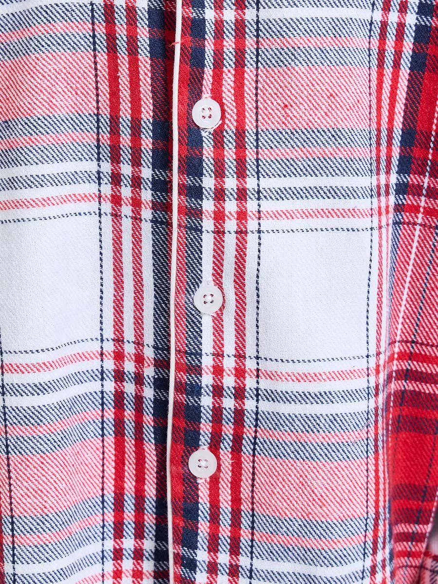 Boys Check Button Front Shirt and Pyjama Set