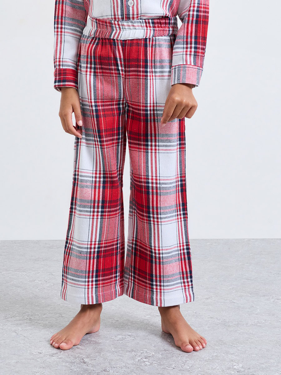 Boys Check Button Front Shirt and Pyjama Set