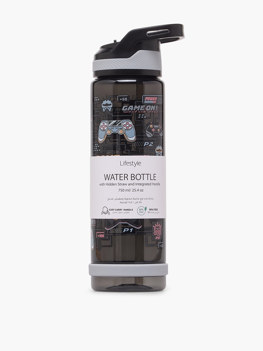 Game Print Water Bottle with Flip Spout and Handle - 750 ml