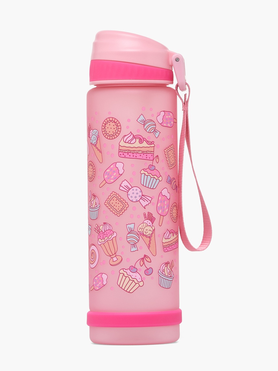Dessert Print Water Bottle with Flip Spout and Strap Handle - 750 ml
