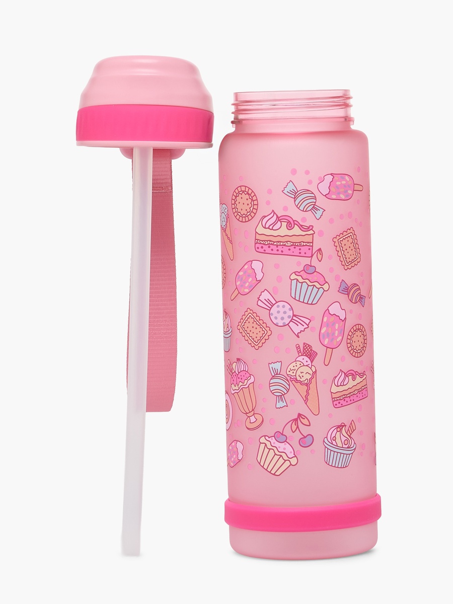 Dessert Print Water Bottle with Flip Spout and Strap Handle - 750 ml