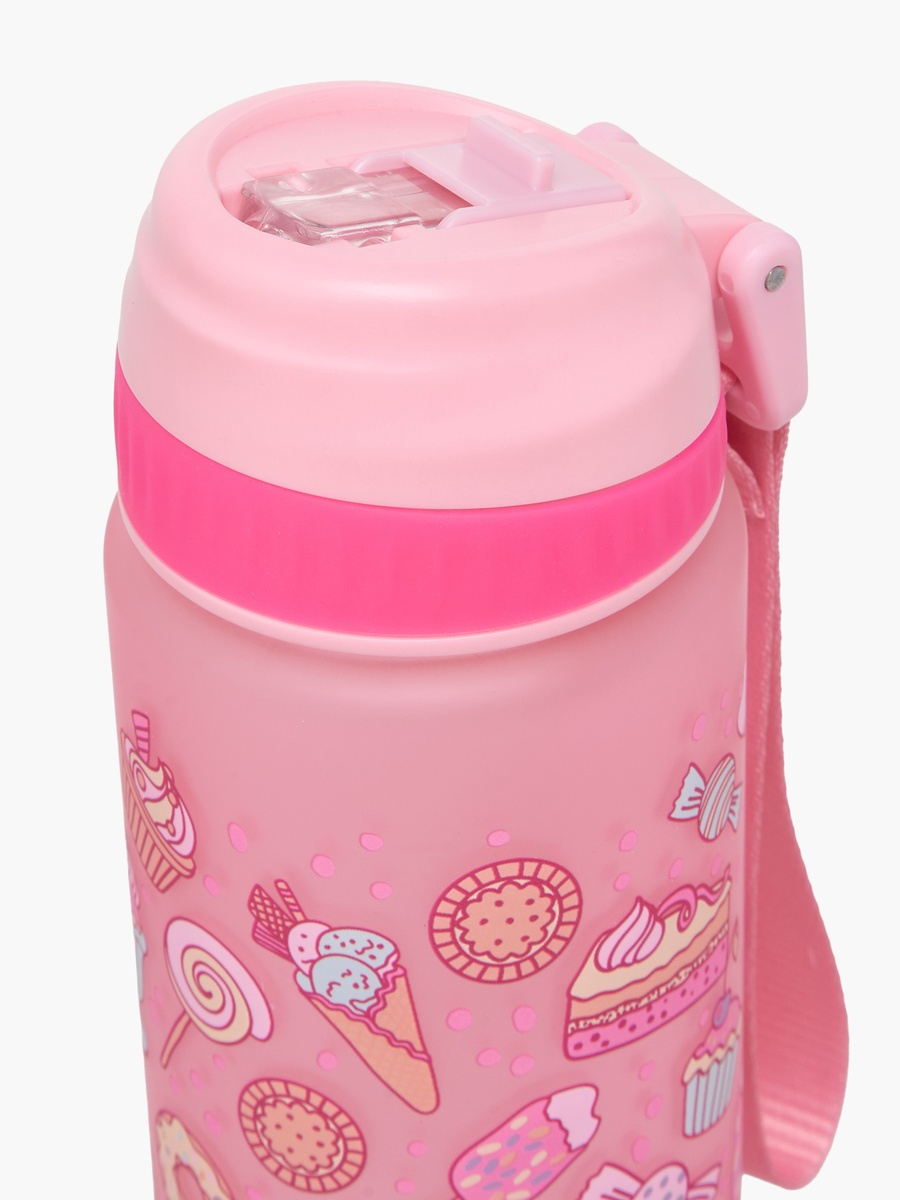Dessert Print Water Bottle with Flip Spout and Strap Handle - 750 ml