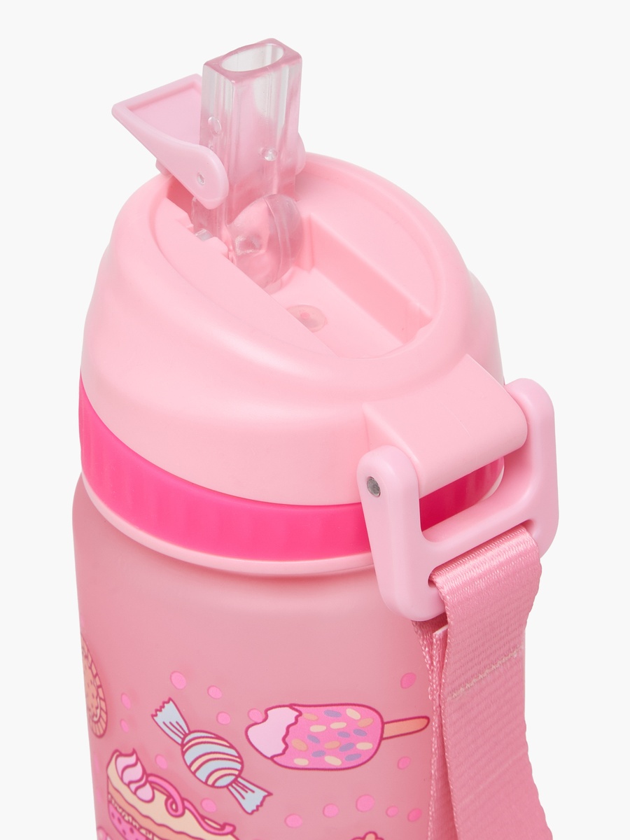 Dessert Print Water Bottle with Flip Spout and Strap Handle - 750 ml