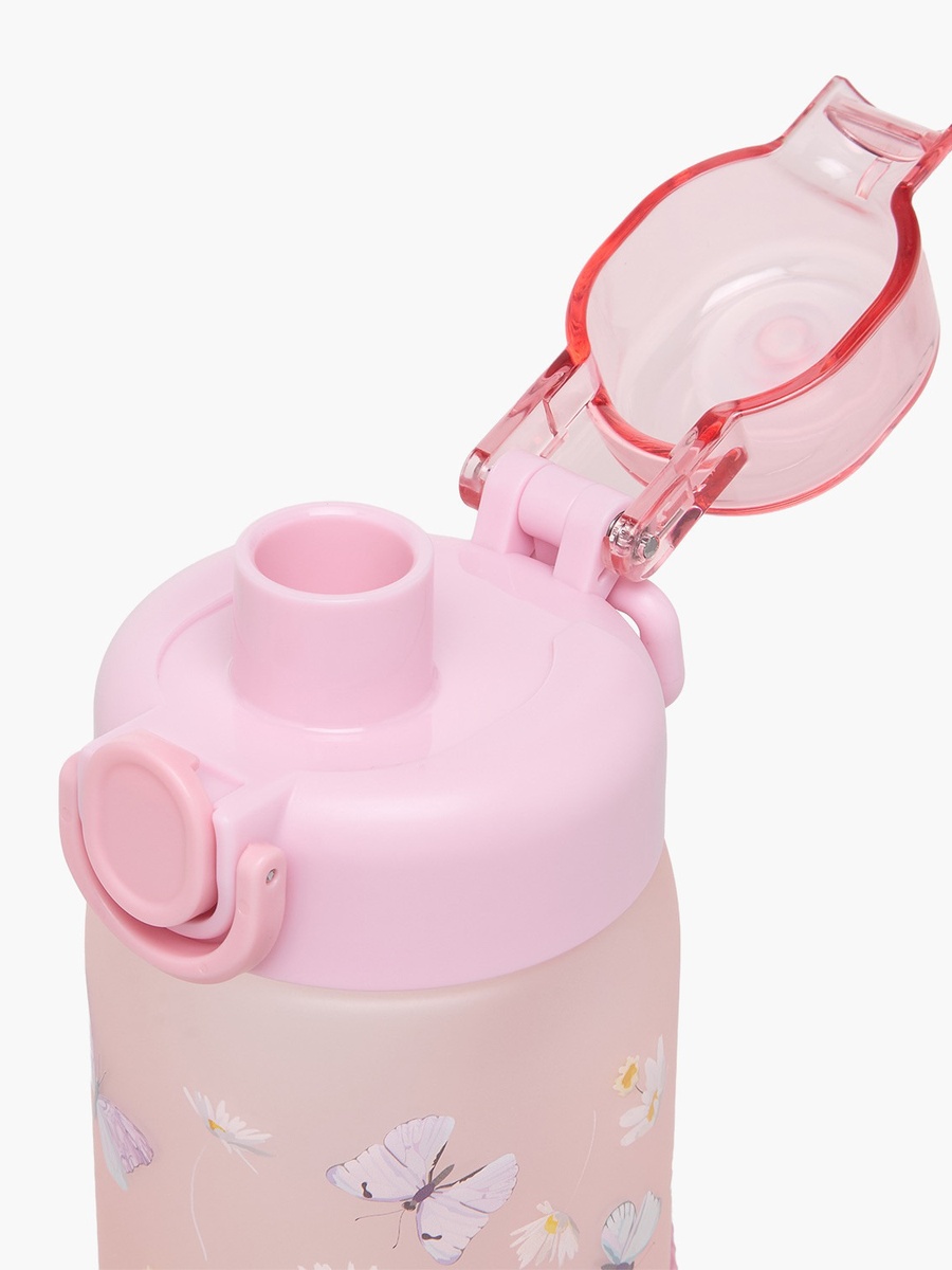 Butterfly Print Water Bottle with Spout and Flip Lid - 750 ml