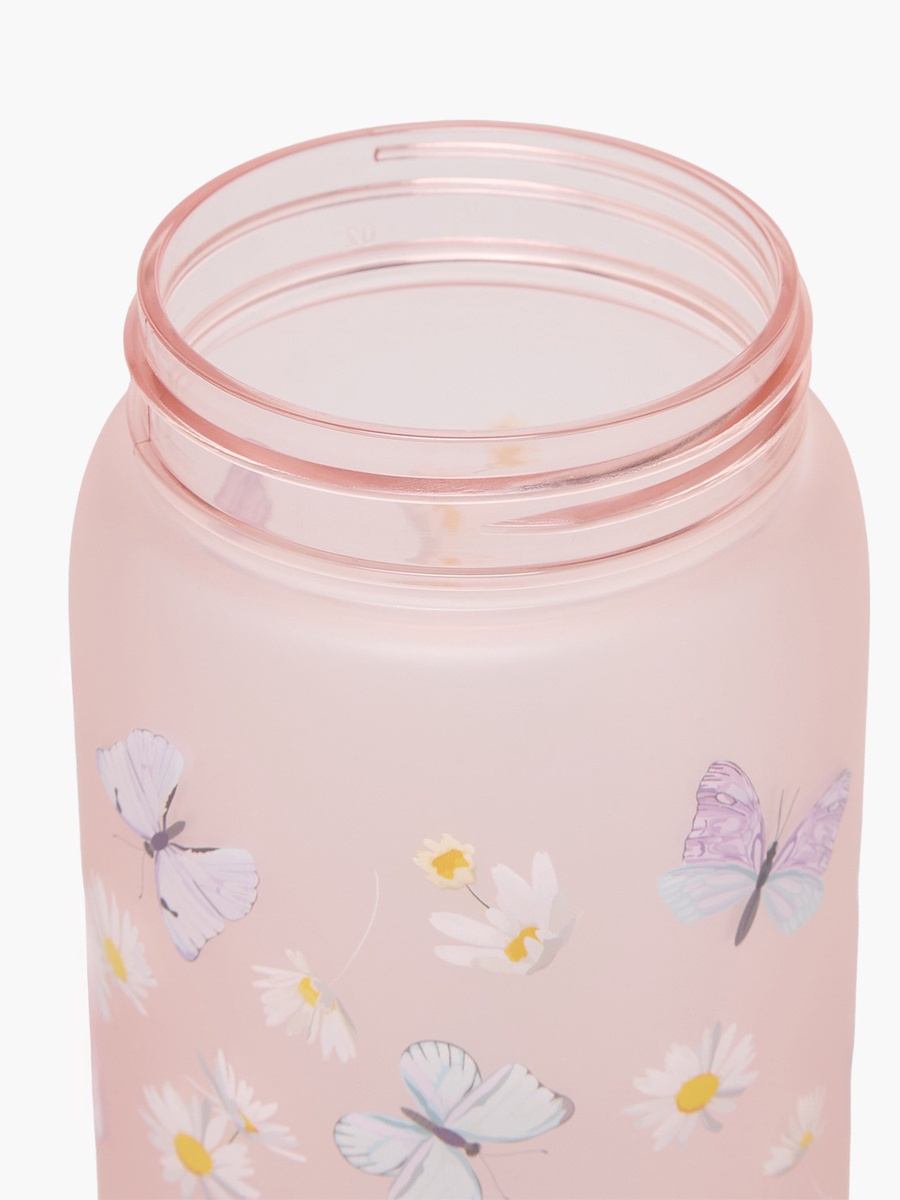 Butterfly Print Water Bottle with Spout and Flip Lid - 750 ml