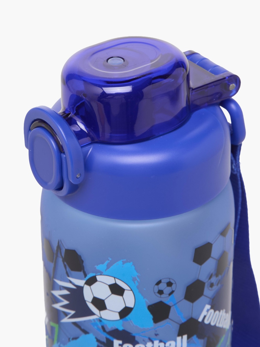 Football Print Water Bottle with Spout and Wristlet Strap - 750 ml