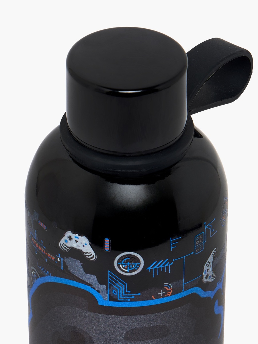 Gamer Print Stainless Steel Water Bottle with Carry Loop - 500 ml