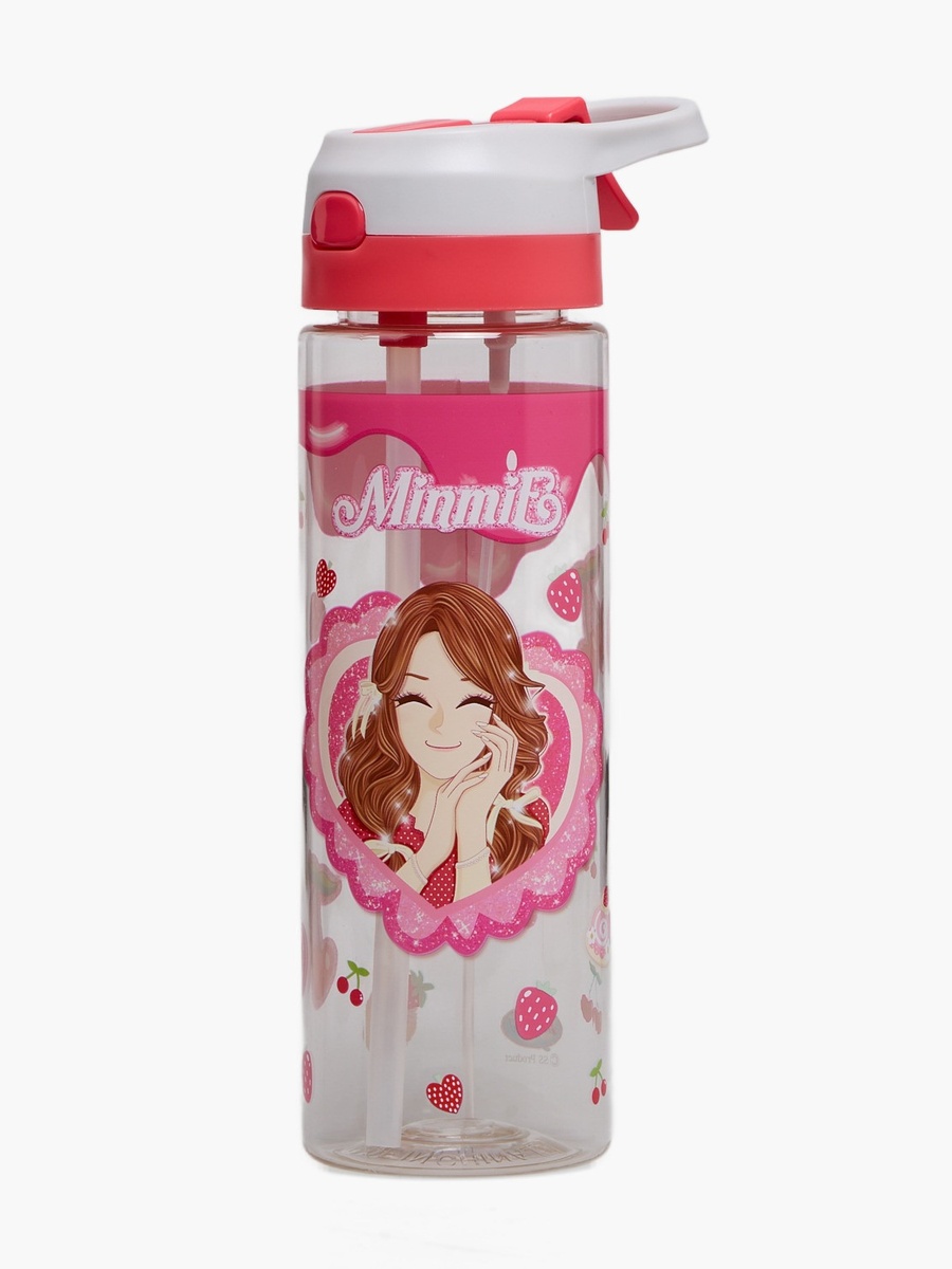 Printed Silicon Water Bottle with Spout and Loop Handle - 700 ml