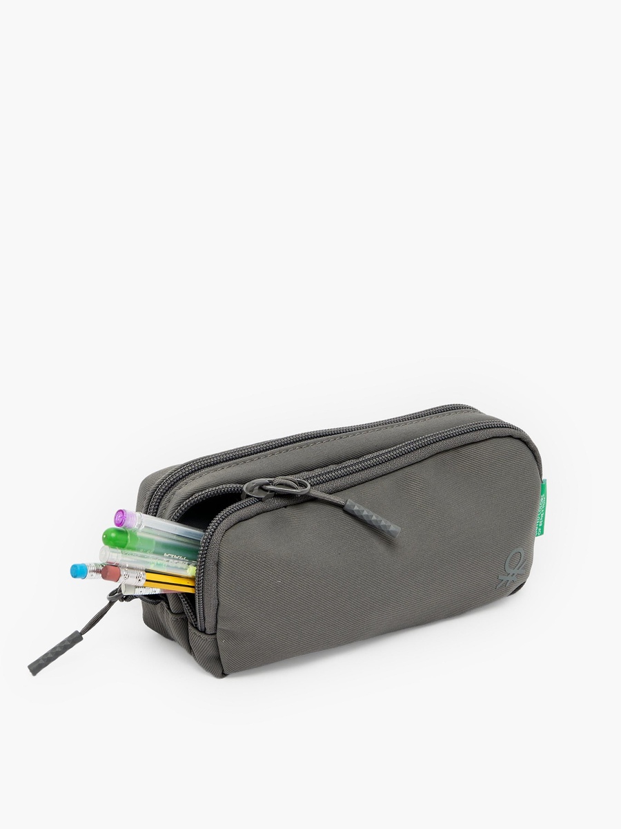 Solid Pencil Pouch with 2 Compartments