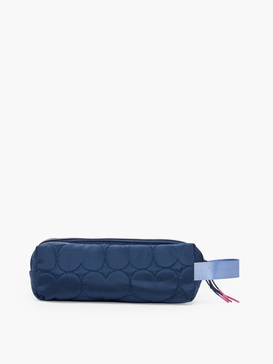 Quilted Pencil Pouch with 2 Compartments