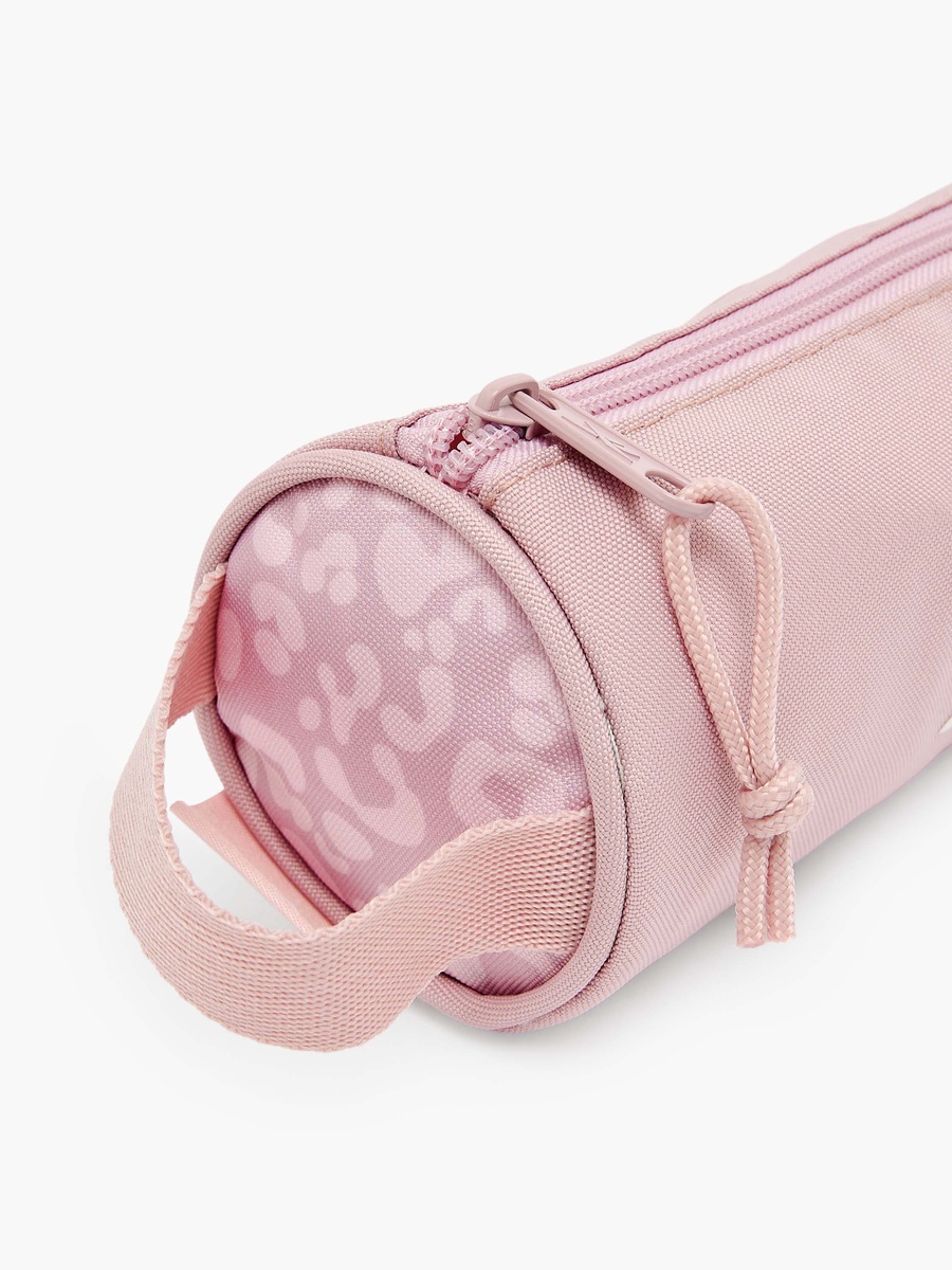 Logo Print Pencil Pouch with Zip Closure