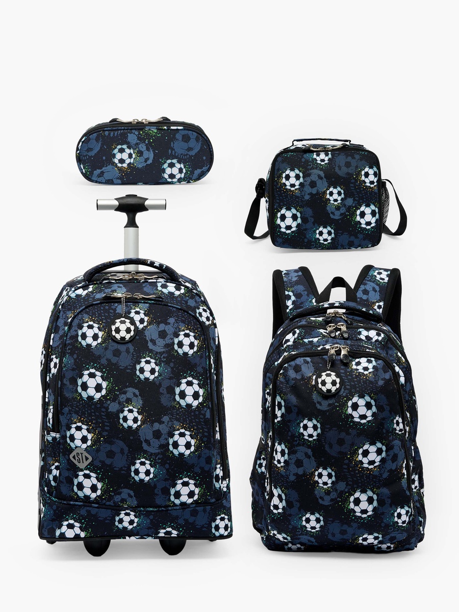 Football Print Pencil Pouch with Zip Closure