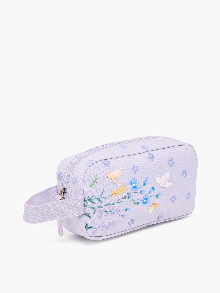 Floral Print Pencil Pouch with Zip Closure