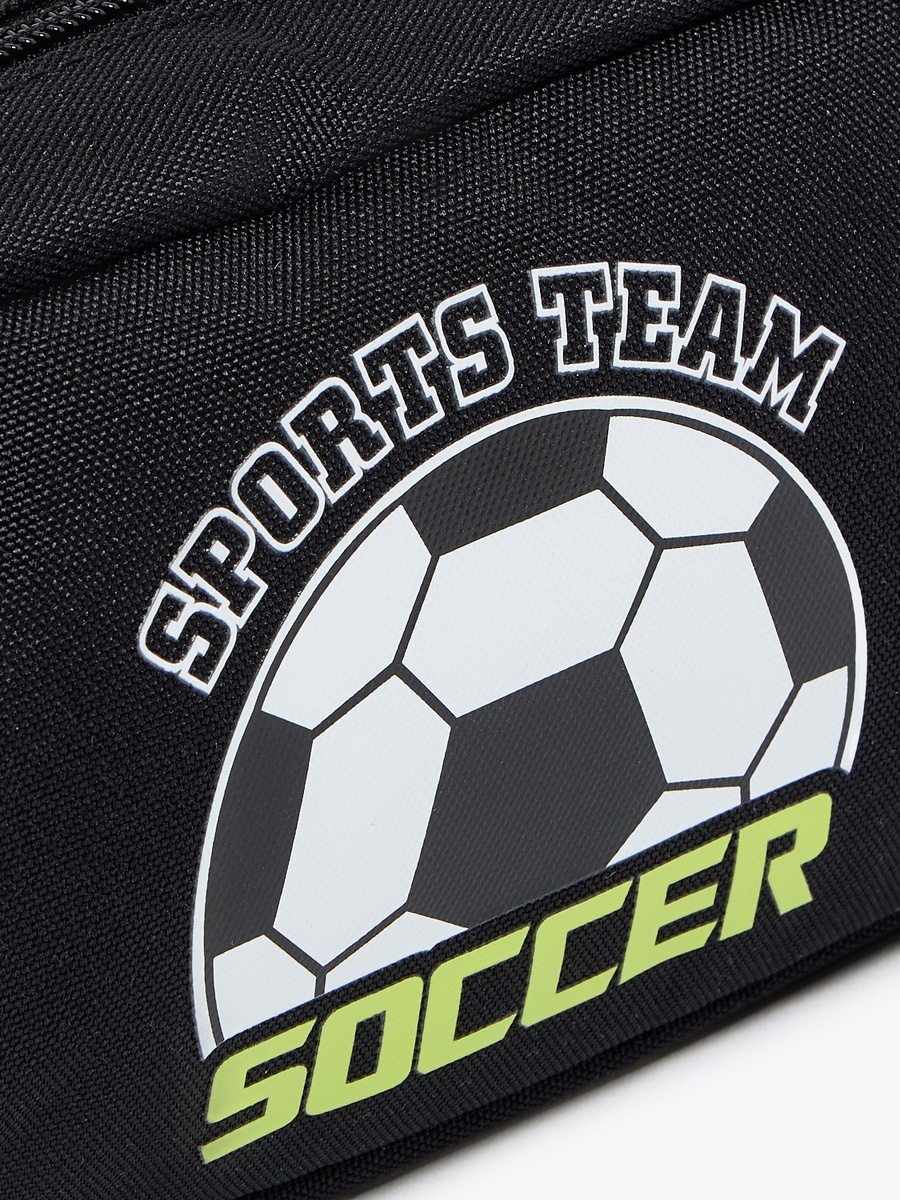 Football Print Pencil Pouch with Zip Closure