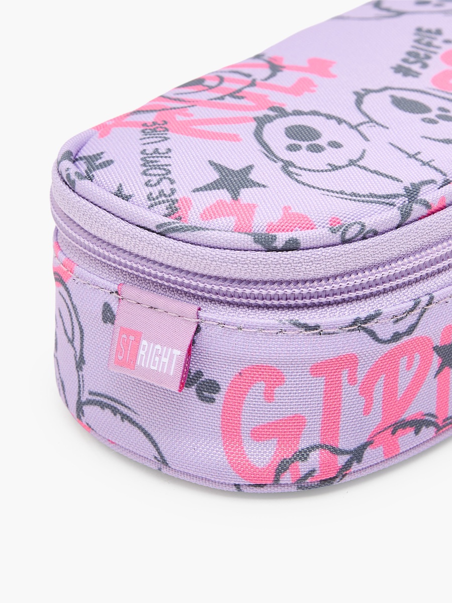 Bear Print Pencil Case with Zip Closure