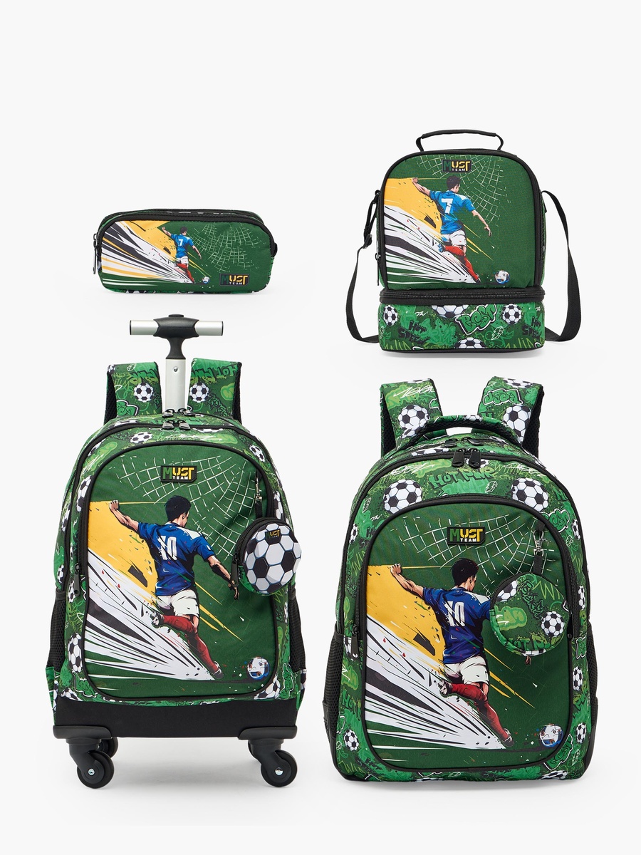 Football Print Pencil Pouch with 2 Compartments