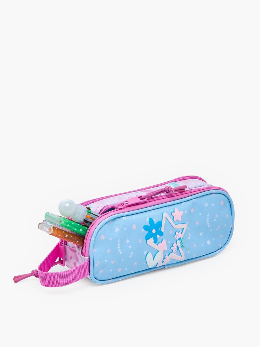 Safta Star Print Pencil Pouch with 2 Compartments