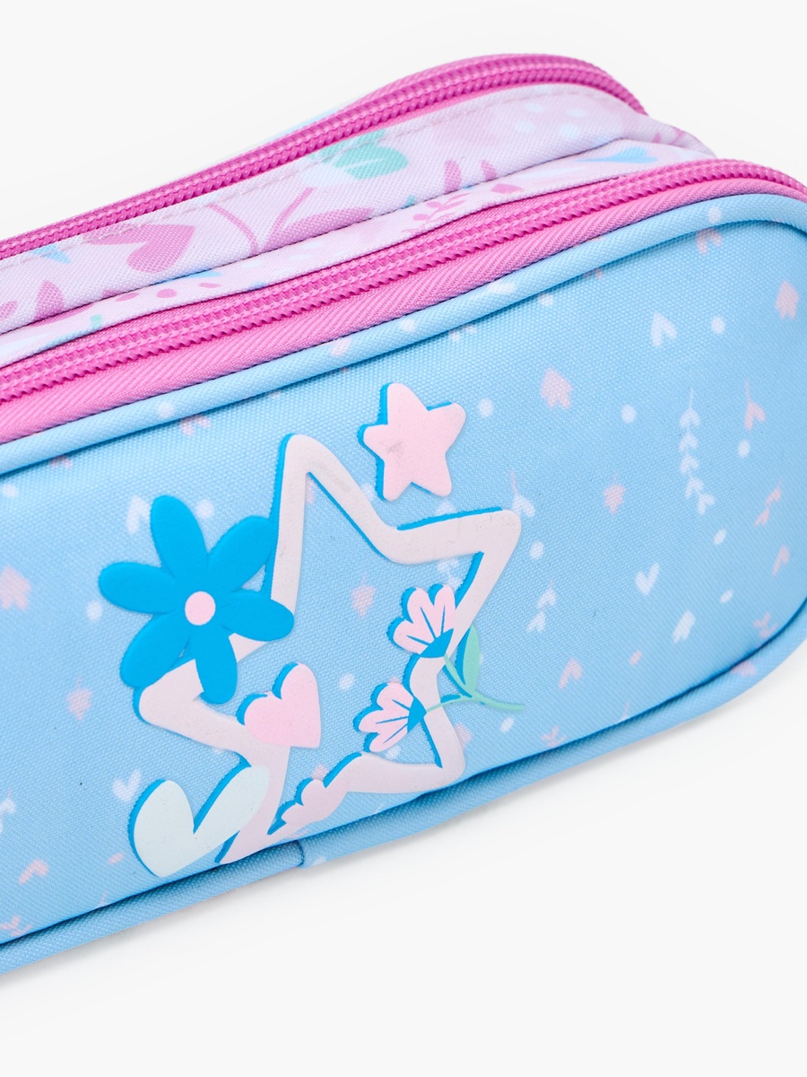 Safta Star Print Pencil Pouch with 2 Compartments