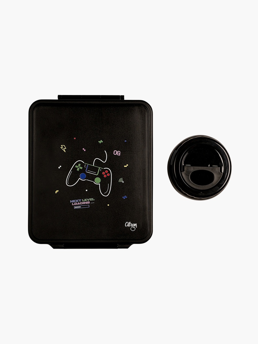 Gaming 4-Compartment Lunch Box with Food Jar - 1900 ml
