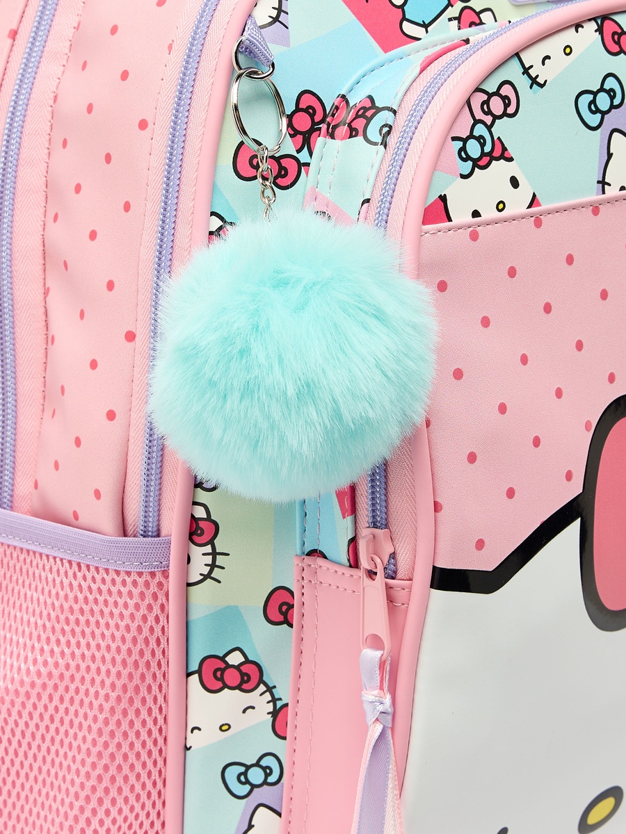 Girls Printed Trolley Backpack with Retractable Handle - 18 inch