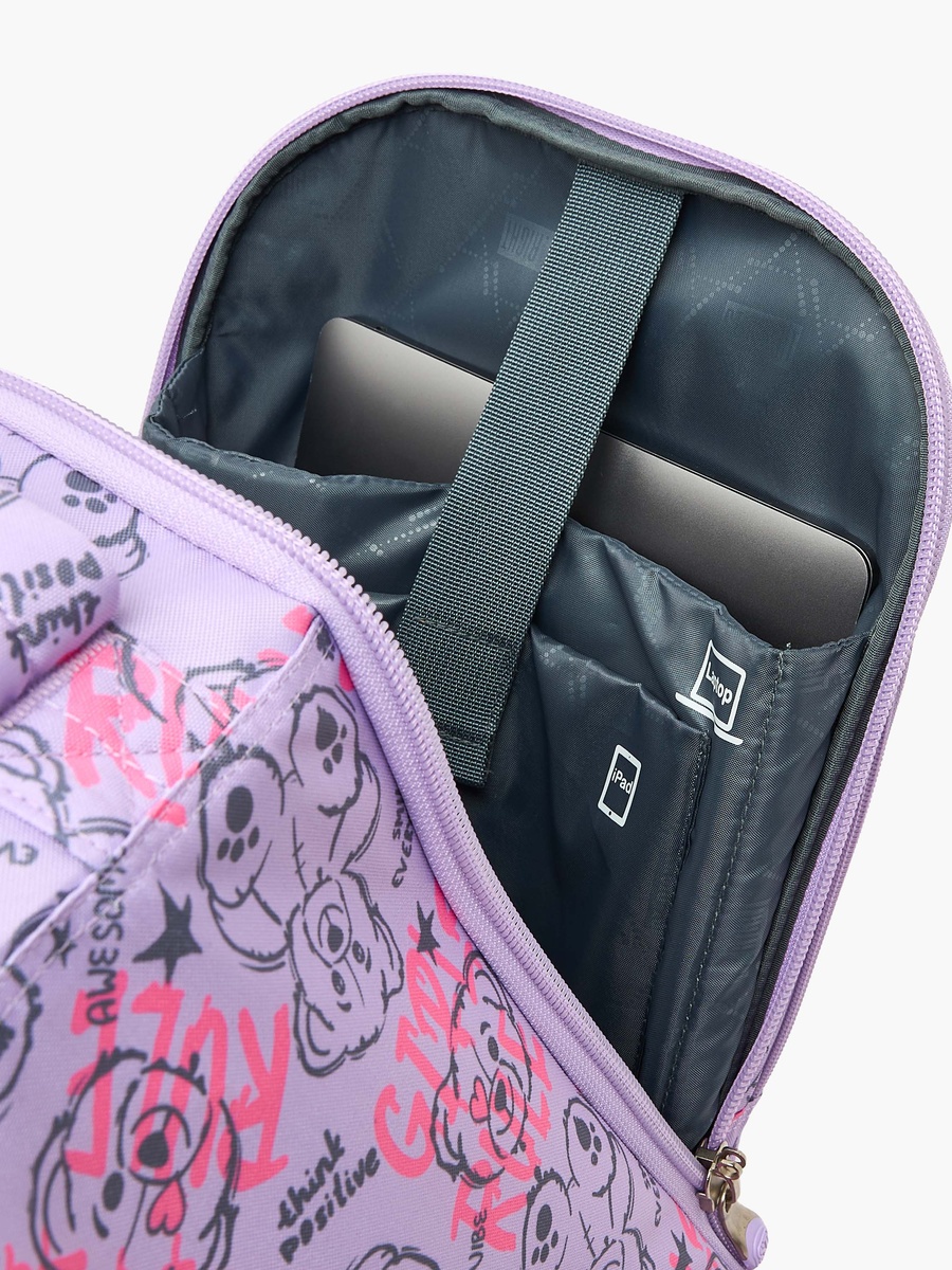 Bear Print Trolley Bag Retractable Handle - 18 inch