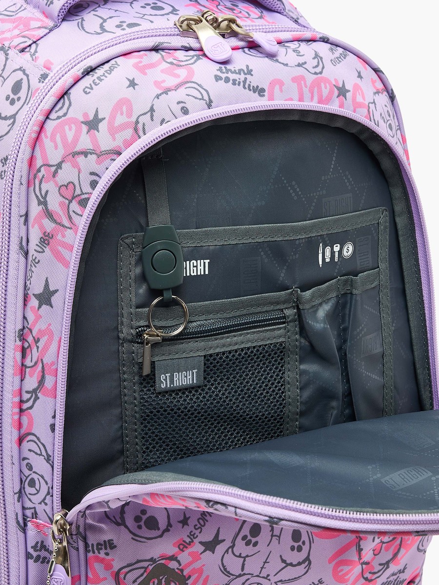 Bear Print Trolley Bag Retractable Handle - 18 inch