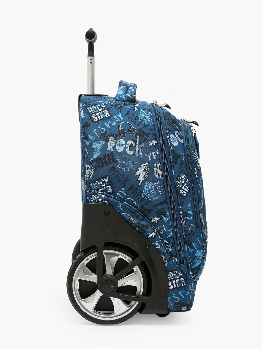 Graffiti Print Trolley Bag with Retractable Handle - 18 inch