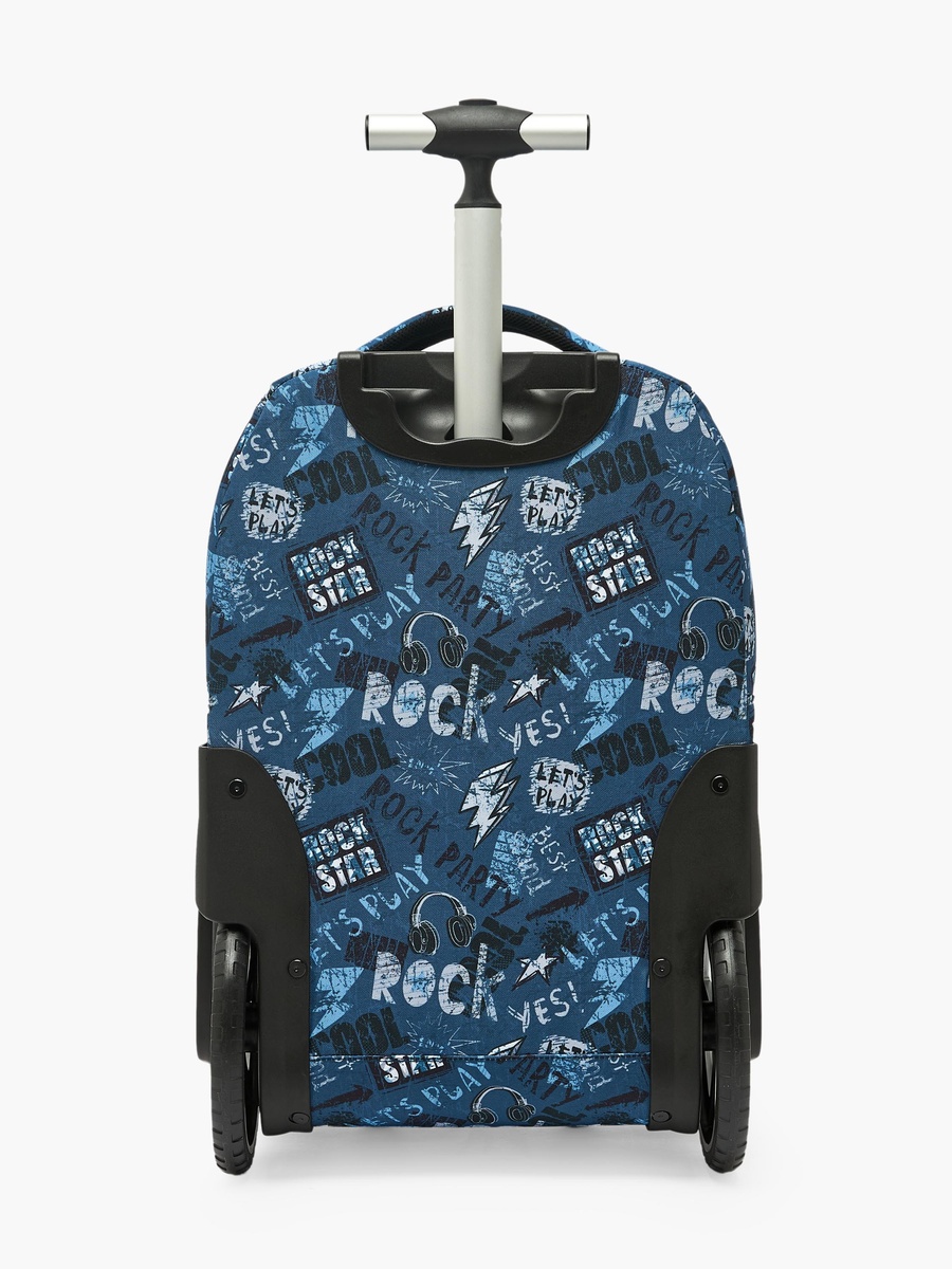 Graffiti Print Trolley Bag with Retractable Handle - 18 inch